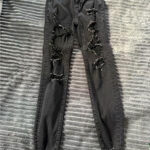American Eagle Outfitters Ripped Black Skinny Jeans